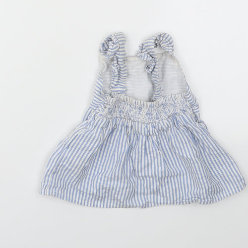 F&F Girls Blue Striped  Fit & Flare  Size 12-18 Months
