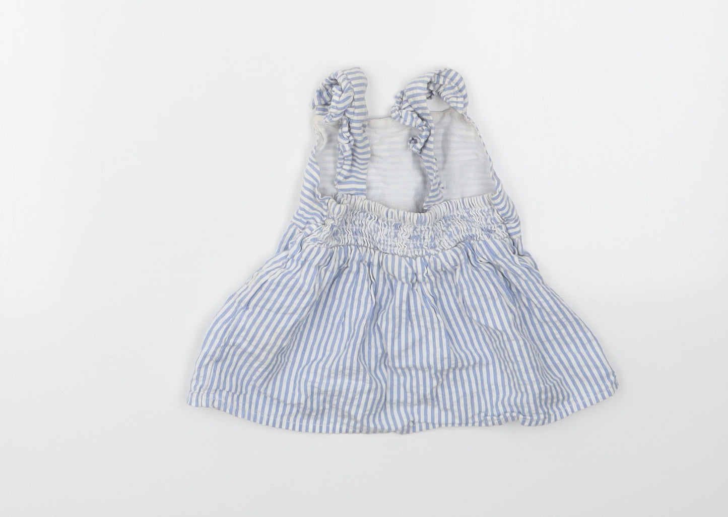 F&F Girls Blue Striped  Fit & Flare  Size 12-18 Months