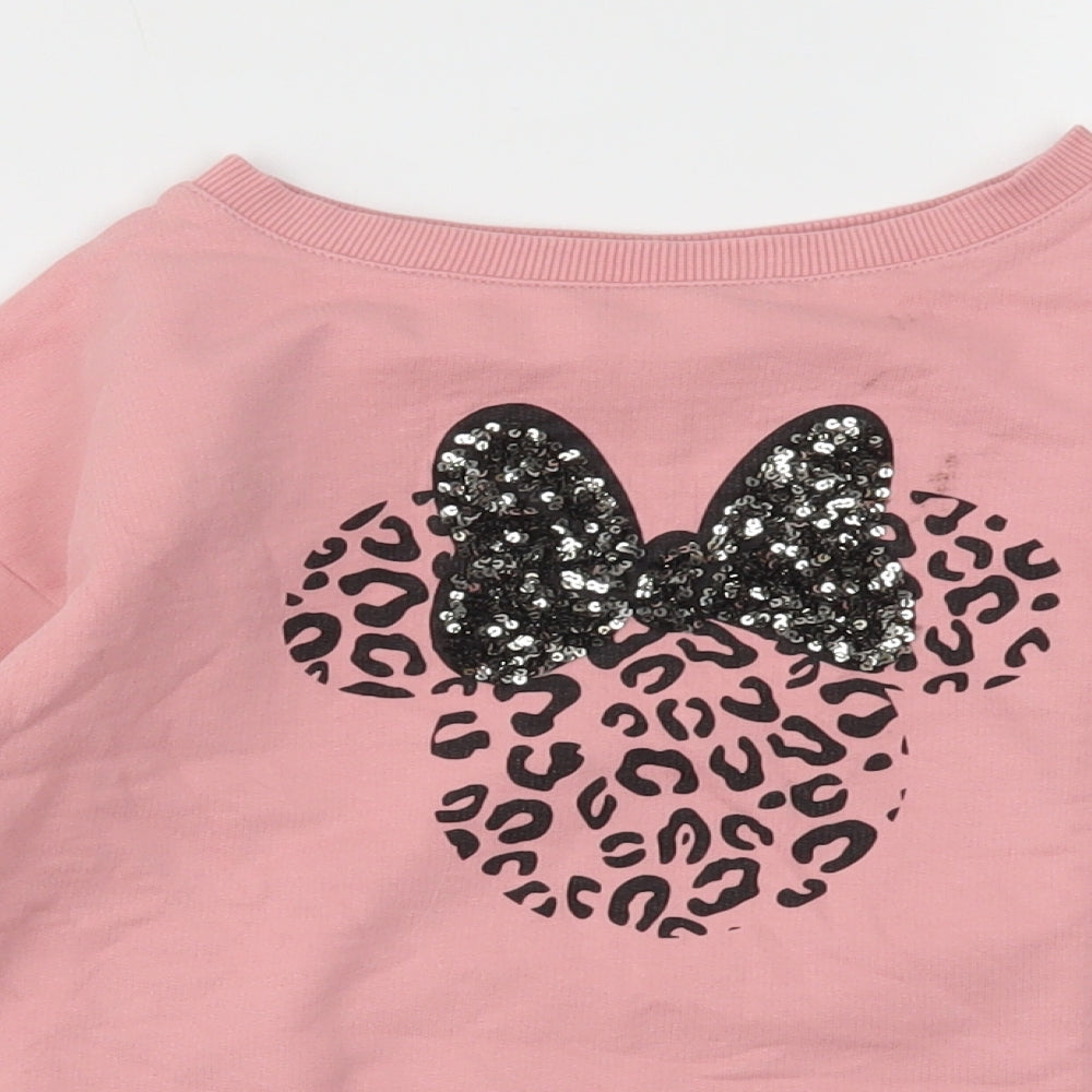 TU Girls Pink Animal Print  Pullover Jumper Size 10 Years