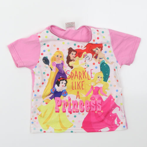 Disney Girls Multicoloured Geometric  Top Pyjama Top Size 3-4 Years