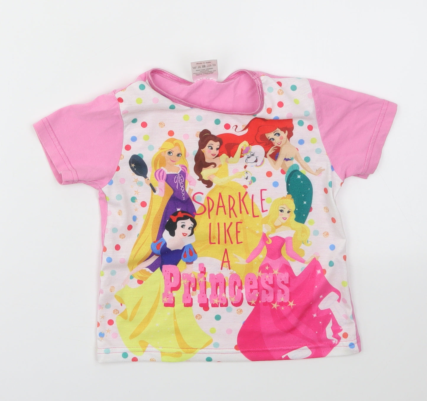 Disney Girls Multicoloured Geometric  Top Pyjama Top Size 3-4 Years