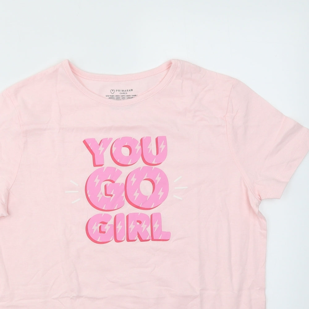 Primark Girls Pink   Basic T-Shirt Size 12-13 Years