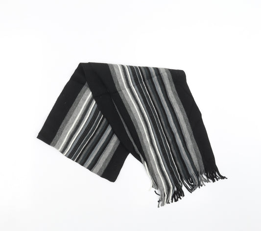 Preworn Mens Black Striped  Scarf  One Size