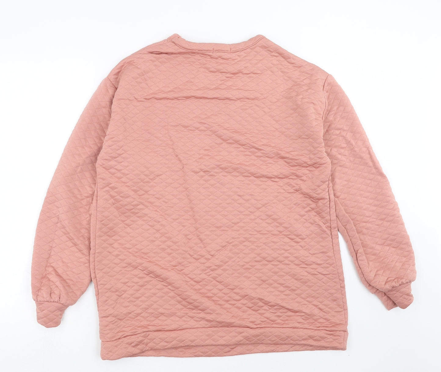 Boohoo Womens Pink Argyle/Diamond  Pullover Sweatshirt Size 12