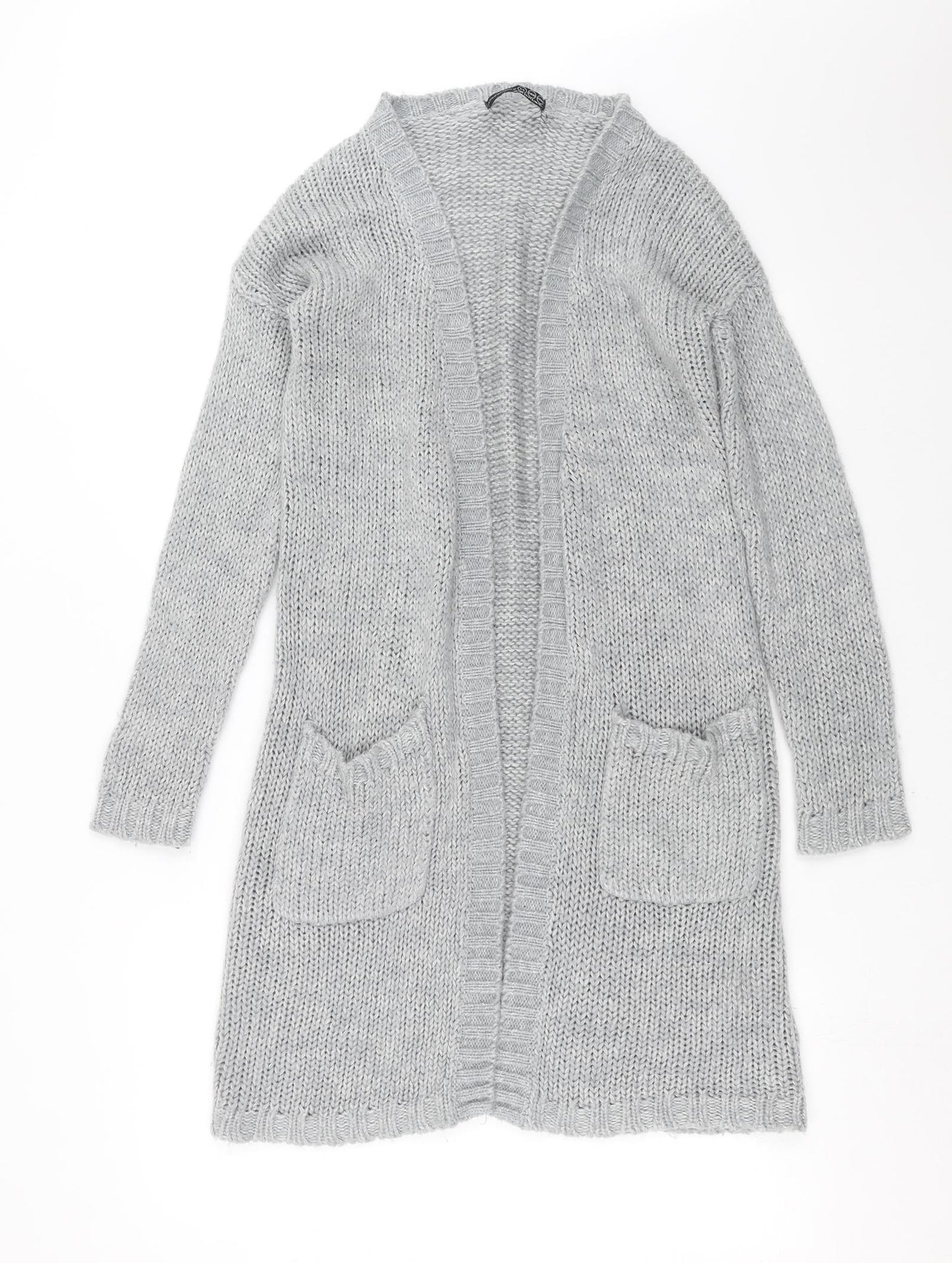 Primark Womens Grey  Knit Cardigan Jumper Size 6