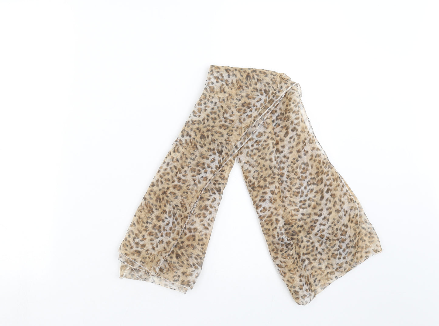 Preworn Womens Beige Animal Print   Scarf