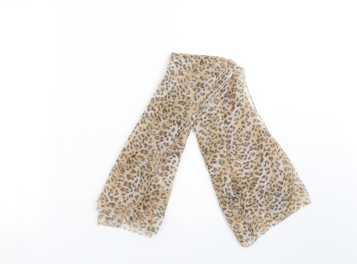 Preworn Womens Beige Animal Print   Scarf