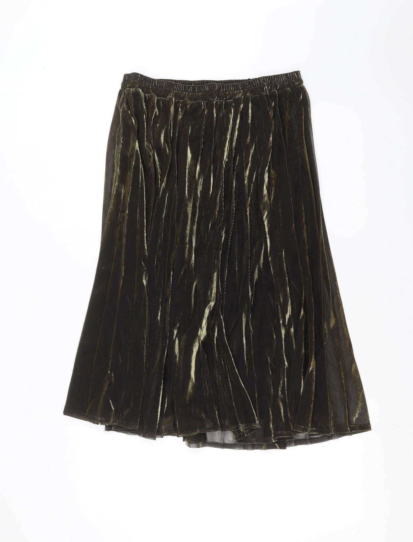 Crealine Womens Gold   A-Line Skirt Size 14