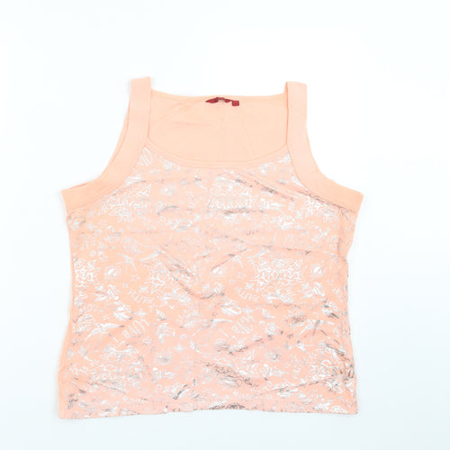 Debenhams Womens Pink Floral  Basic T-Shirt Size L
