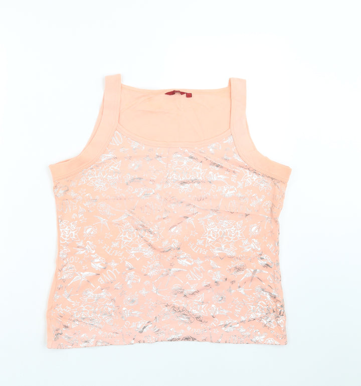 Debenhams Womens Pink Floral Basic T-Shirt Size L