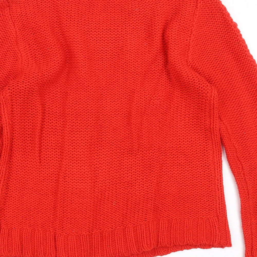 Primark Womens Red  Knit Pullover Jumper Size 16
