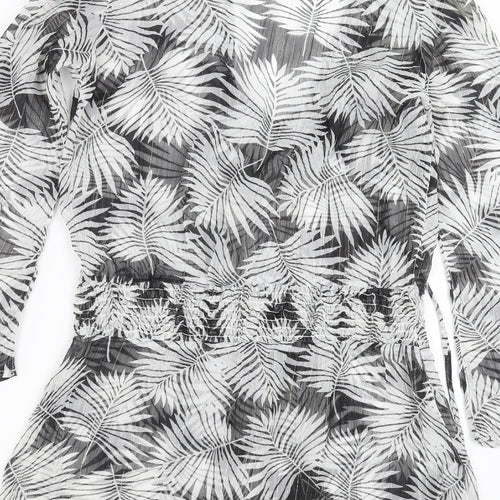 Ocean club Womens Grey Floral  T-Shirt Dress  Size 12  - Beach Cover Up