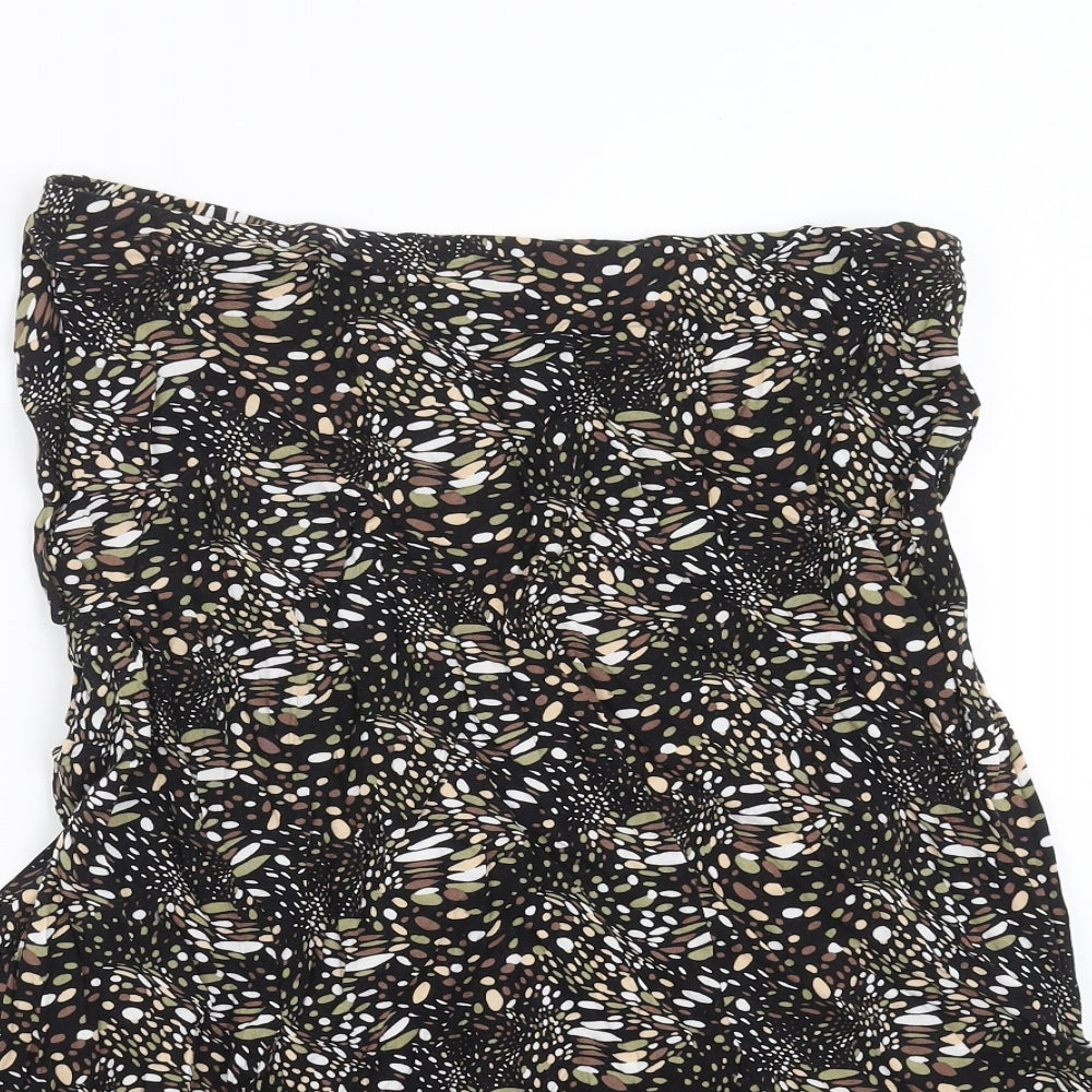 BM Womens Black Geometric  A-Line Skirt Size 16