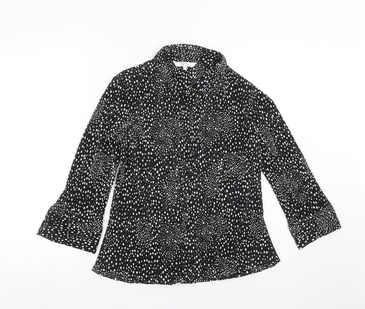 Debenhams Womens Black Geometric  Basic Blouse Size 14  - dotted pattern