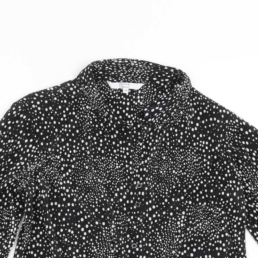 Debenhams Womens Black Geometric  Basic Blouse Size 14  - dotted pattern