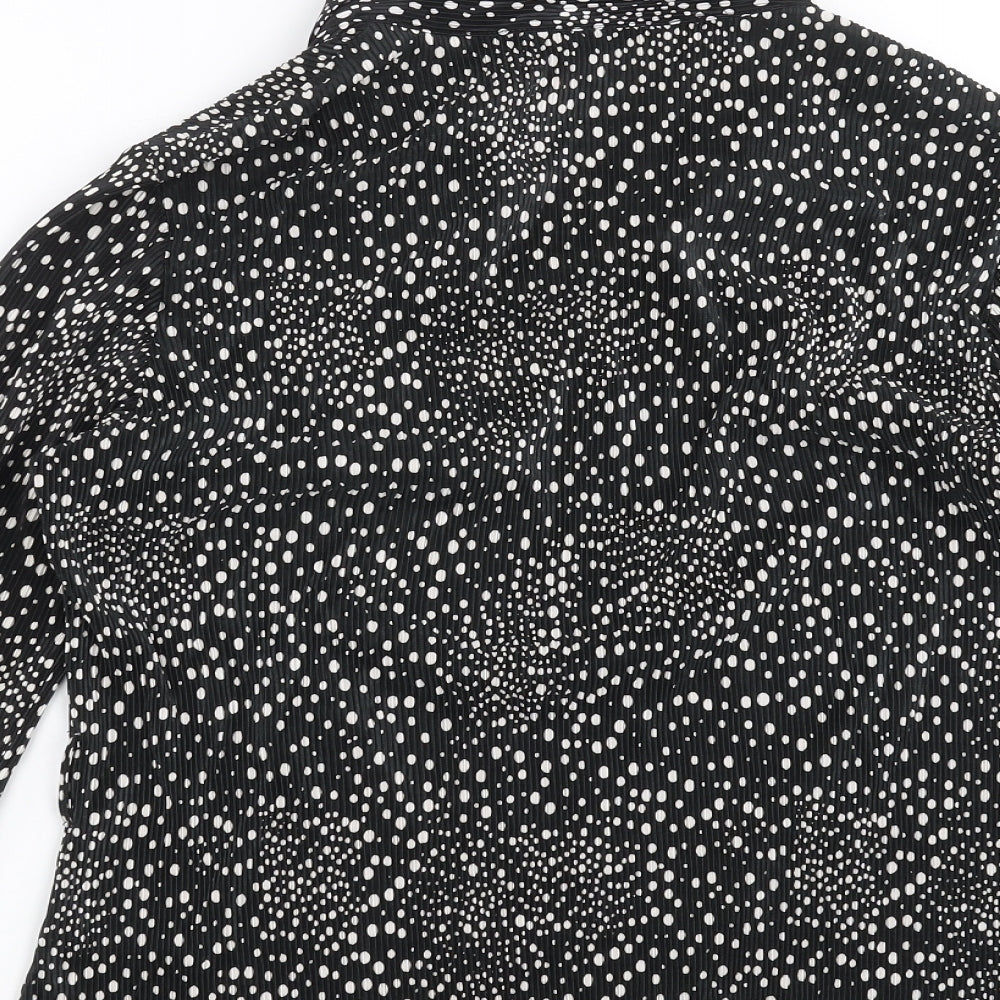 Debenhams Womens Black Geometric  Basic Blouse Size 14  - dotted pattern