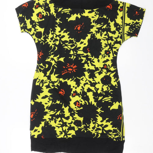 Pussycat London Womens Yellow Floral  T-Shirt Dress  Size L