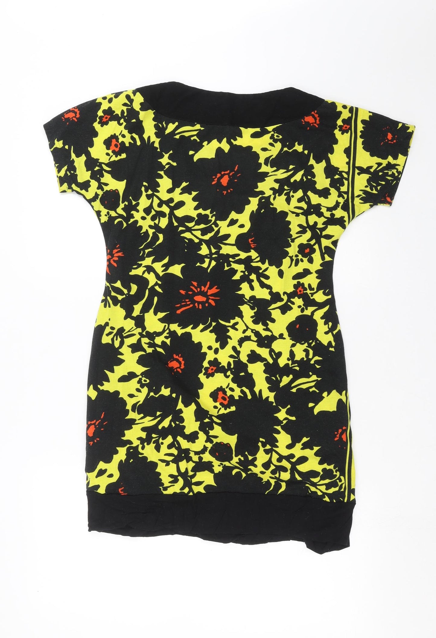 Pussycat London Womens Yellow Floral  T-Shirt Dress  Size L