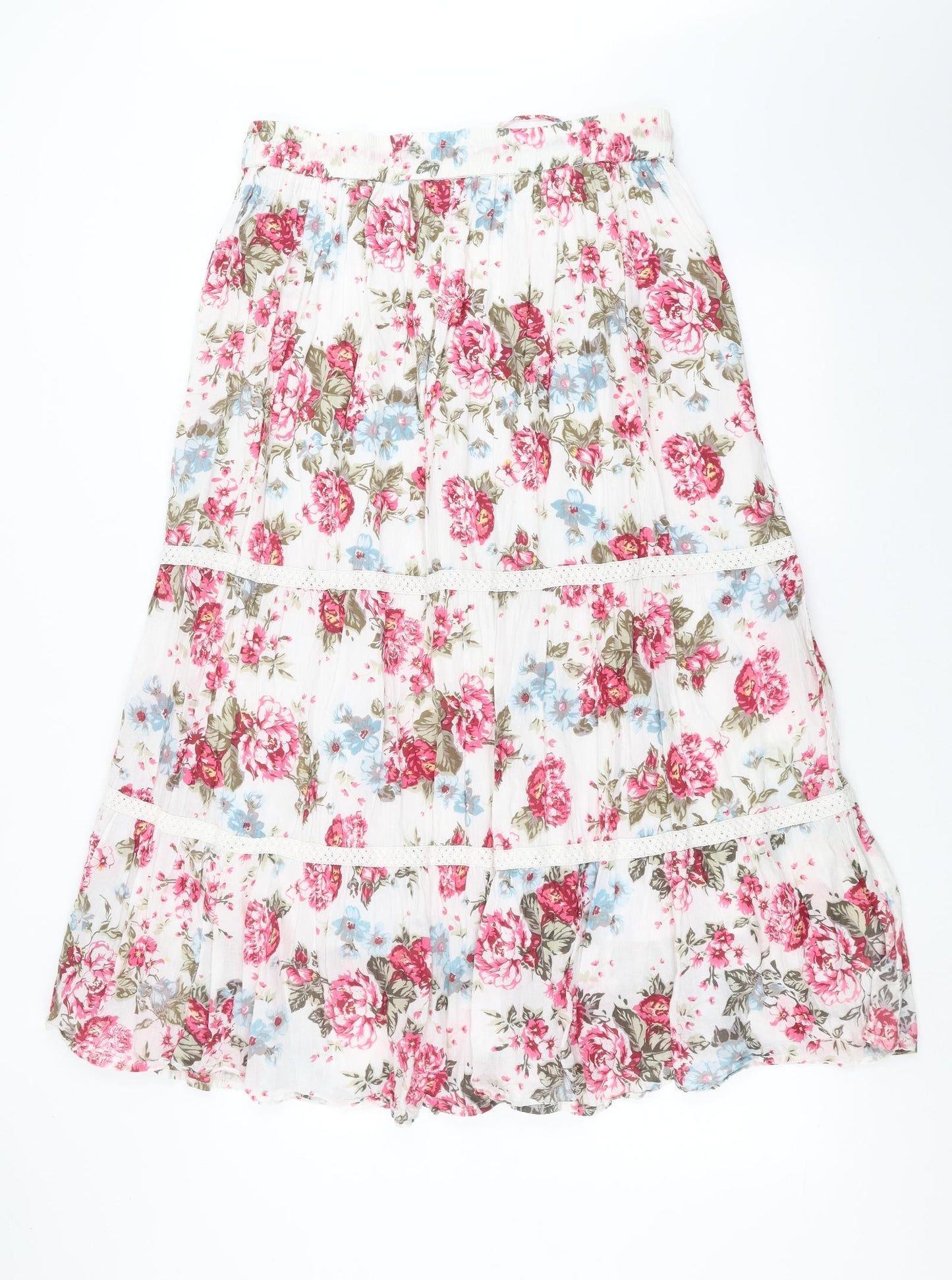 BHS Womens White Floral  Maxi Skirt Size 18