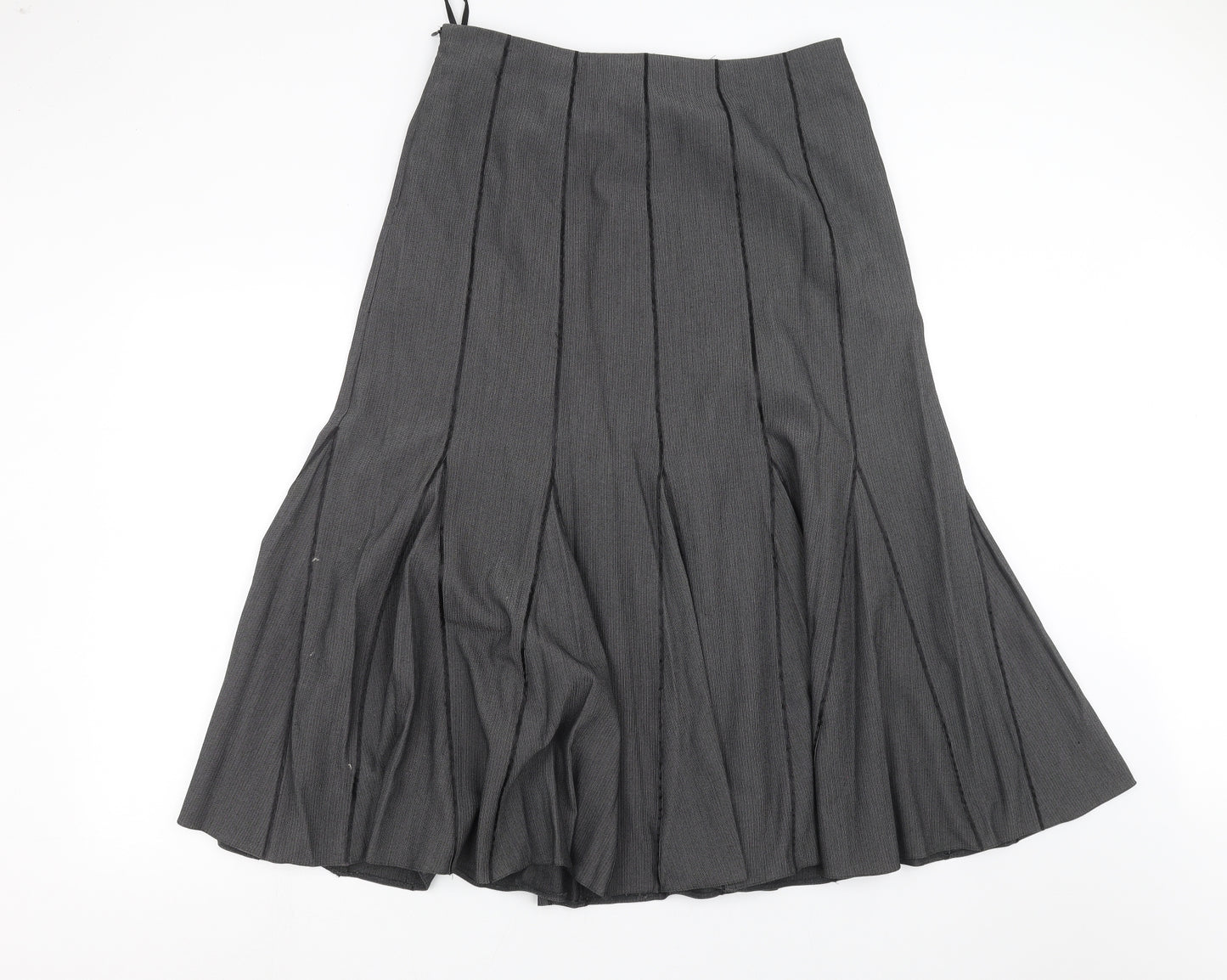 David Emanuel Womens Grey Striped  Maxi Skirt Size 14