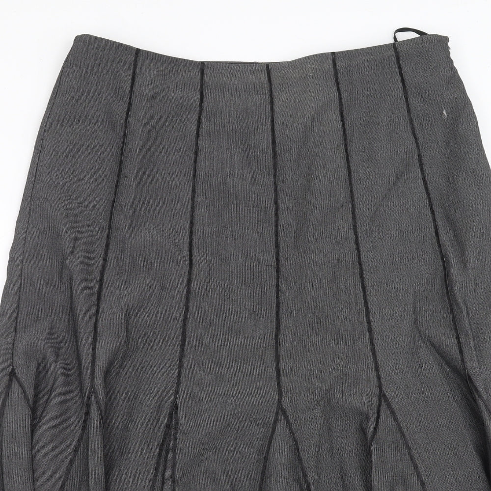 David Emanuel Womens Grey Striped  Maxi Skirt Size 14
