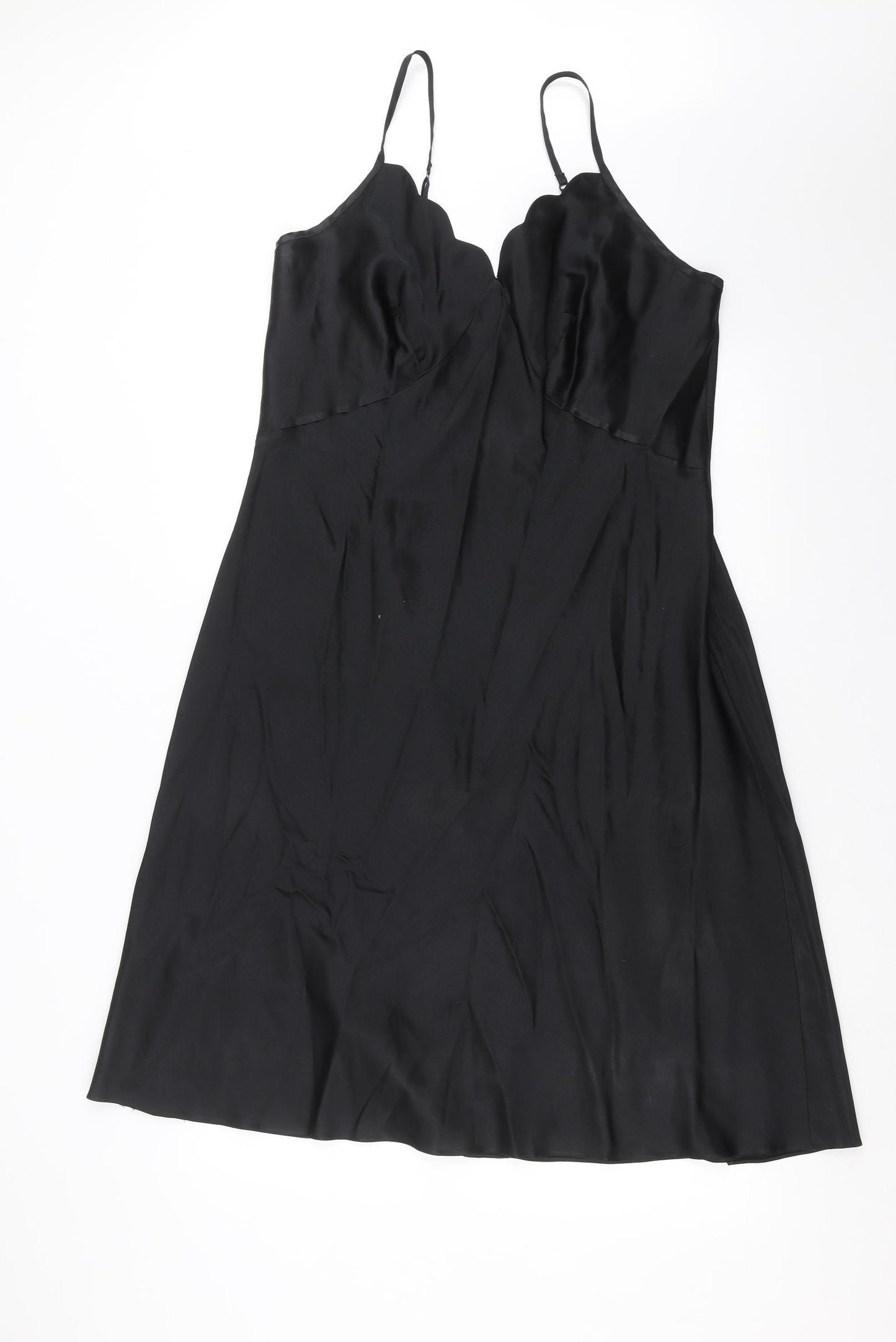 Marks and Spencer Womens Black Solid  Cami Gown Size 18