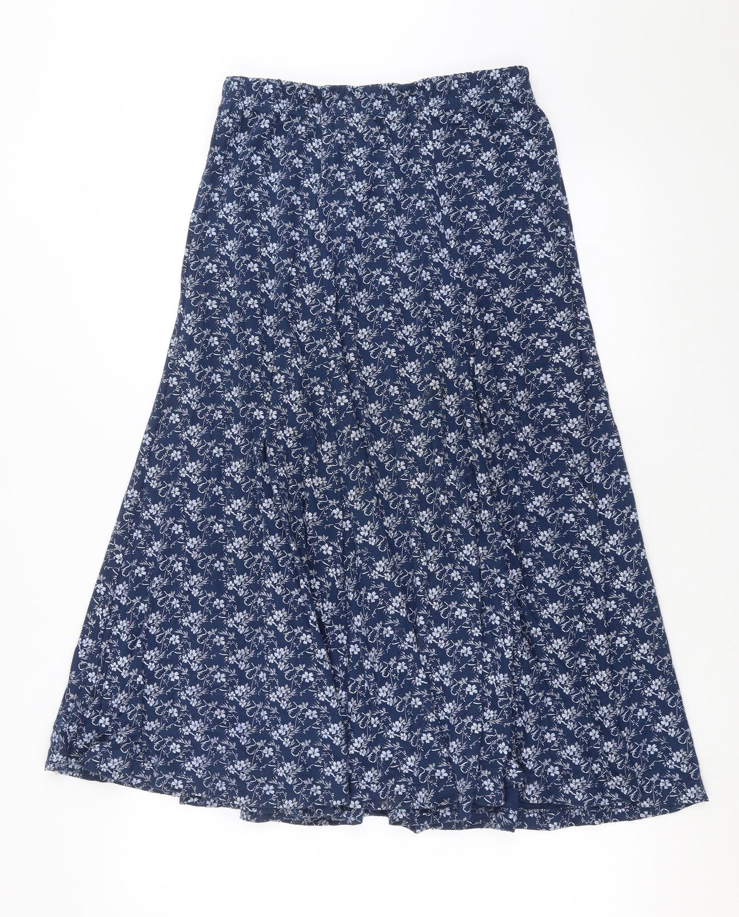 Damart Womens Blue Floral  A-Line Skirt Size 14