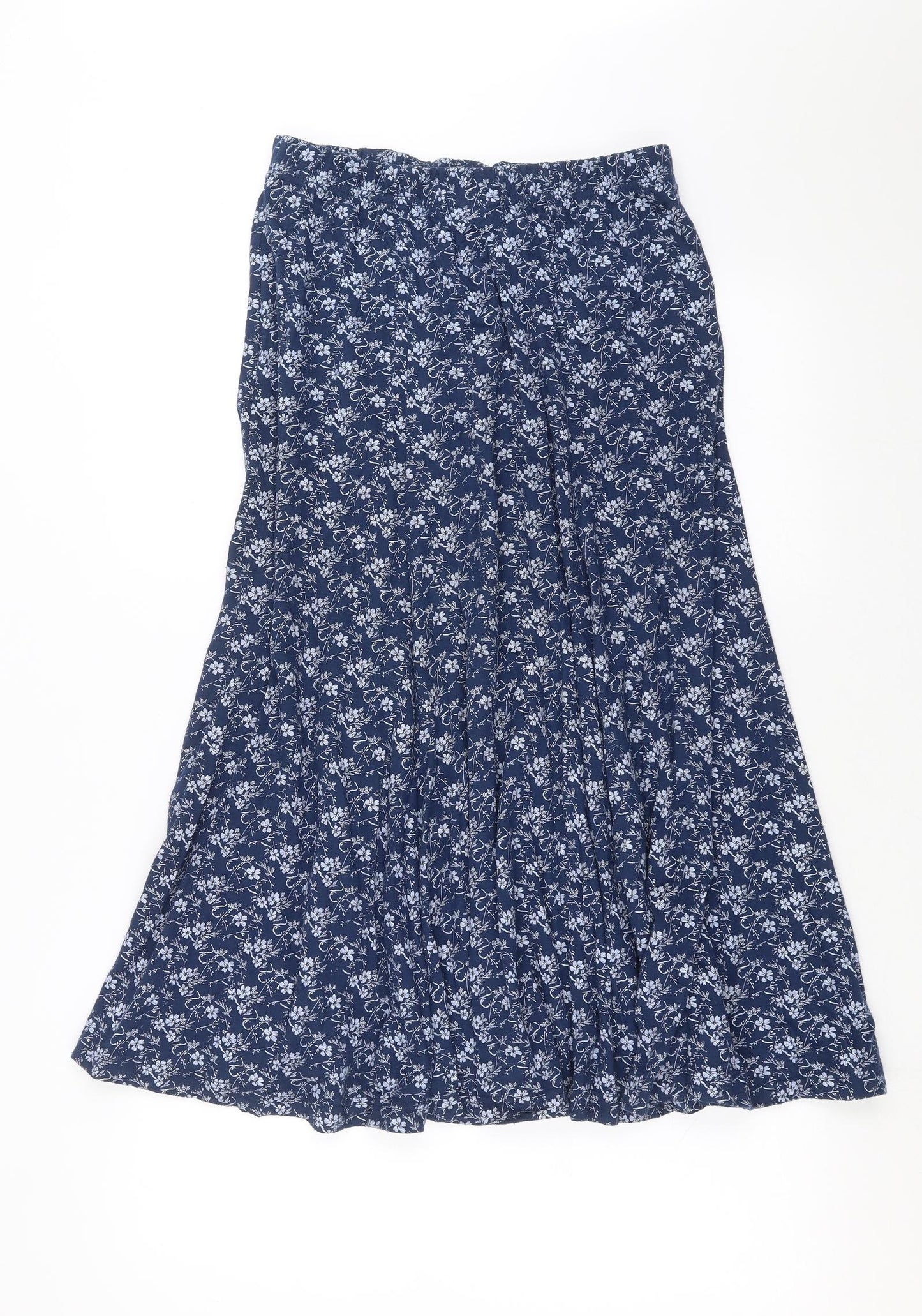 Damart Womens Blue Floral  A-Line Skirt Size 14