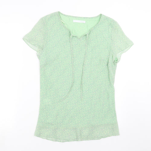 AMARANTO Womens Green Geometric  Basic Blouse Size 16