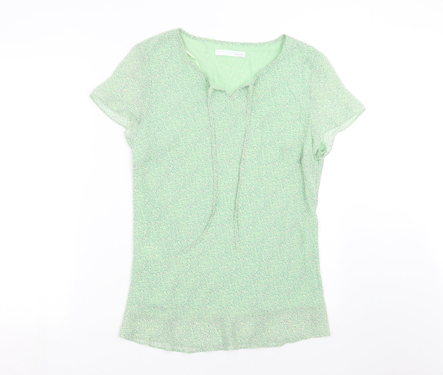 AMARANTO Womens Green Geometric  Basic Blouse Size 16