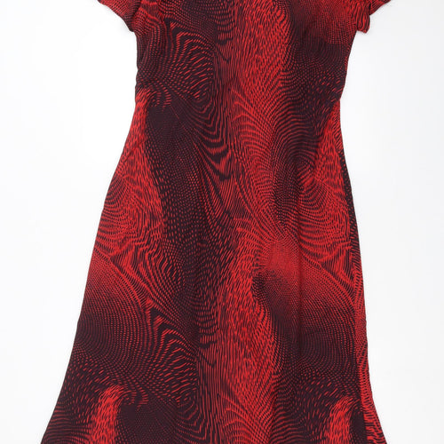 J Taylor Womens Red Geometric  Shift  Size 16