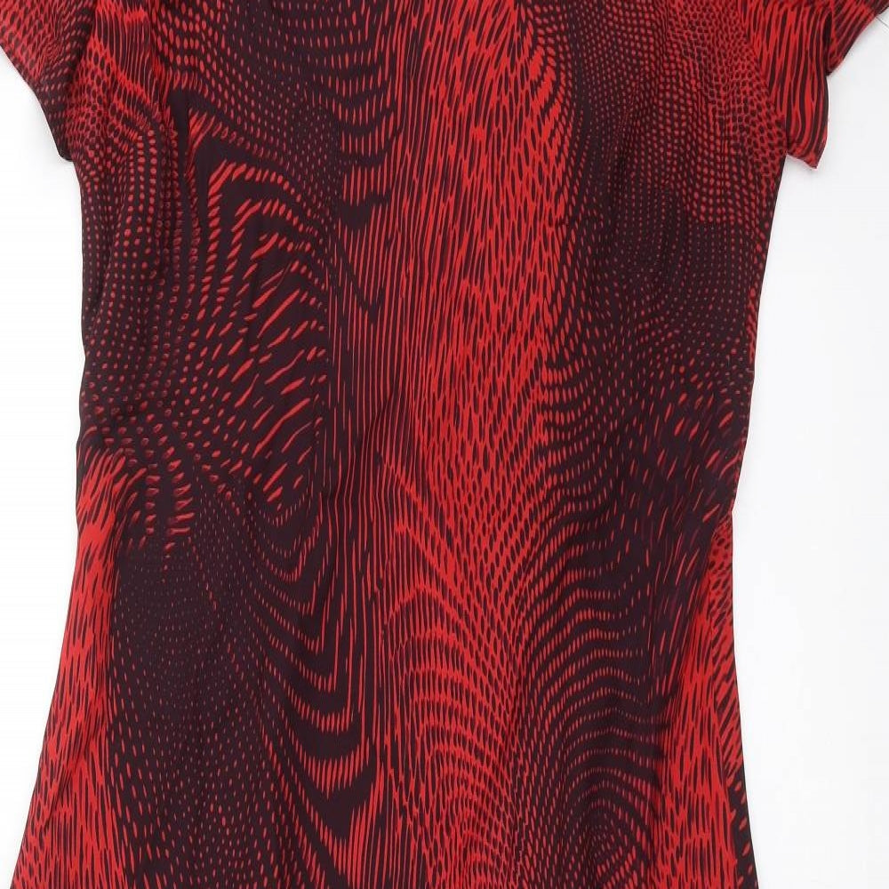 J Taylor Womens Red Geometric  Shift  Size 16