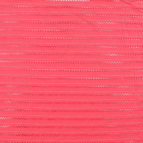 Evie  Womens Pink Striped  Basic T-Shirt Size 14  - cut out pattern
