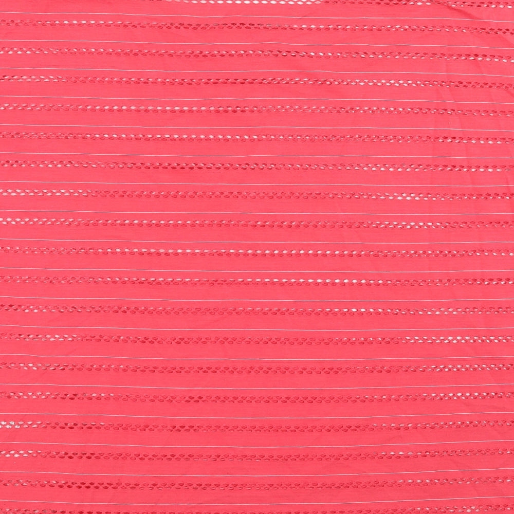 Evie  Womens Pink Striped  Basic T-Shirt Size 14  - cut out pattern