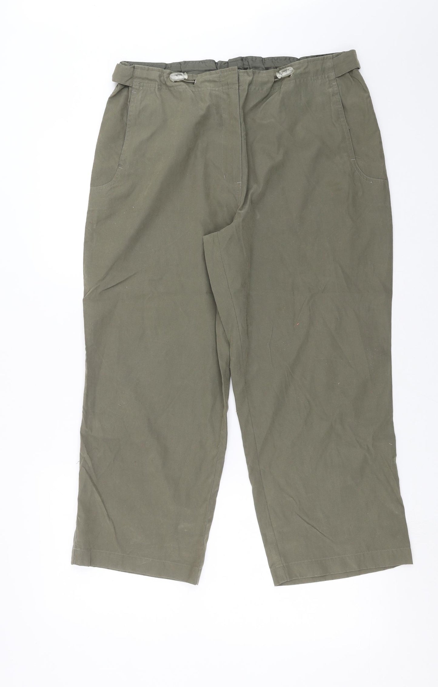 Debenhams Womens Green   Trousers  Size 14 L23 in - cropped