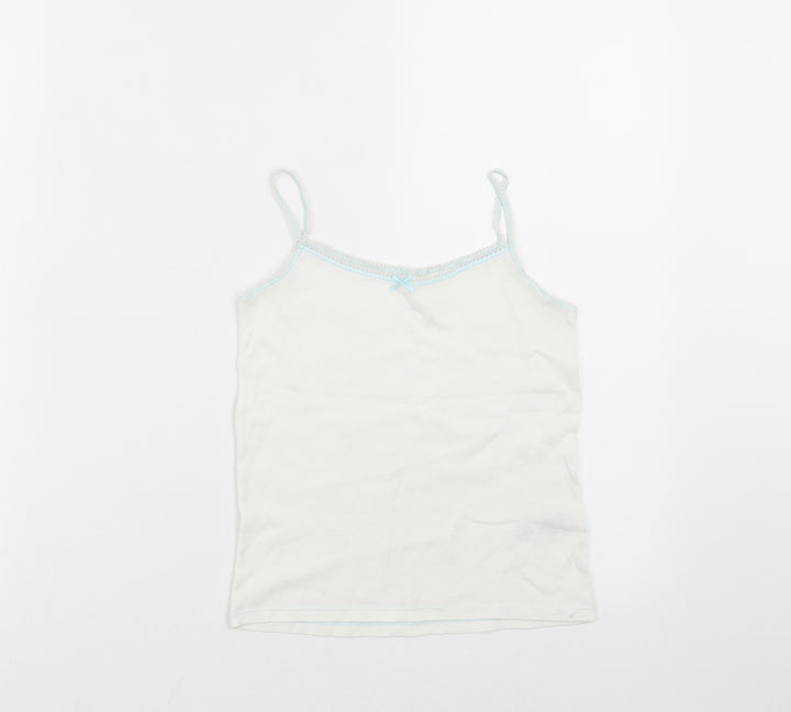 Marks and Spencer Girls White Camisole T-Shirt Size 6-7 Years - vest