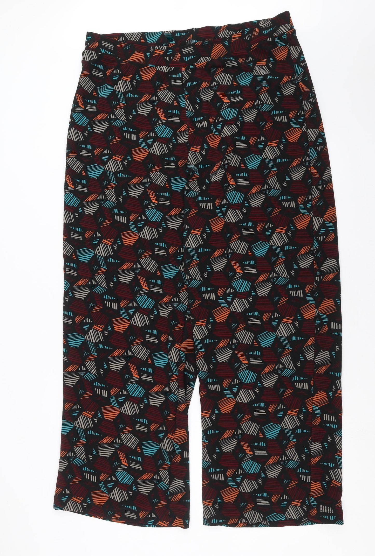 Pep&Co Womens Black Geometric  Trousers  Size 22 L30 in