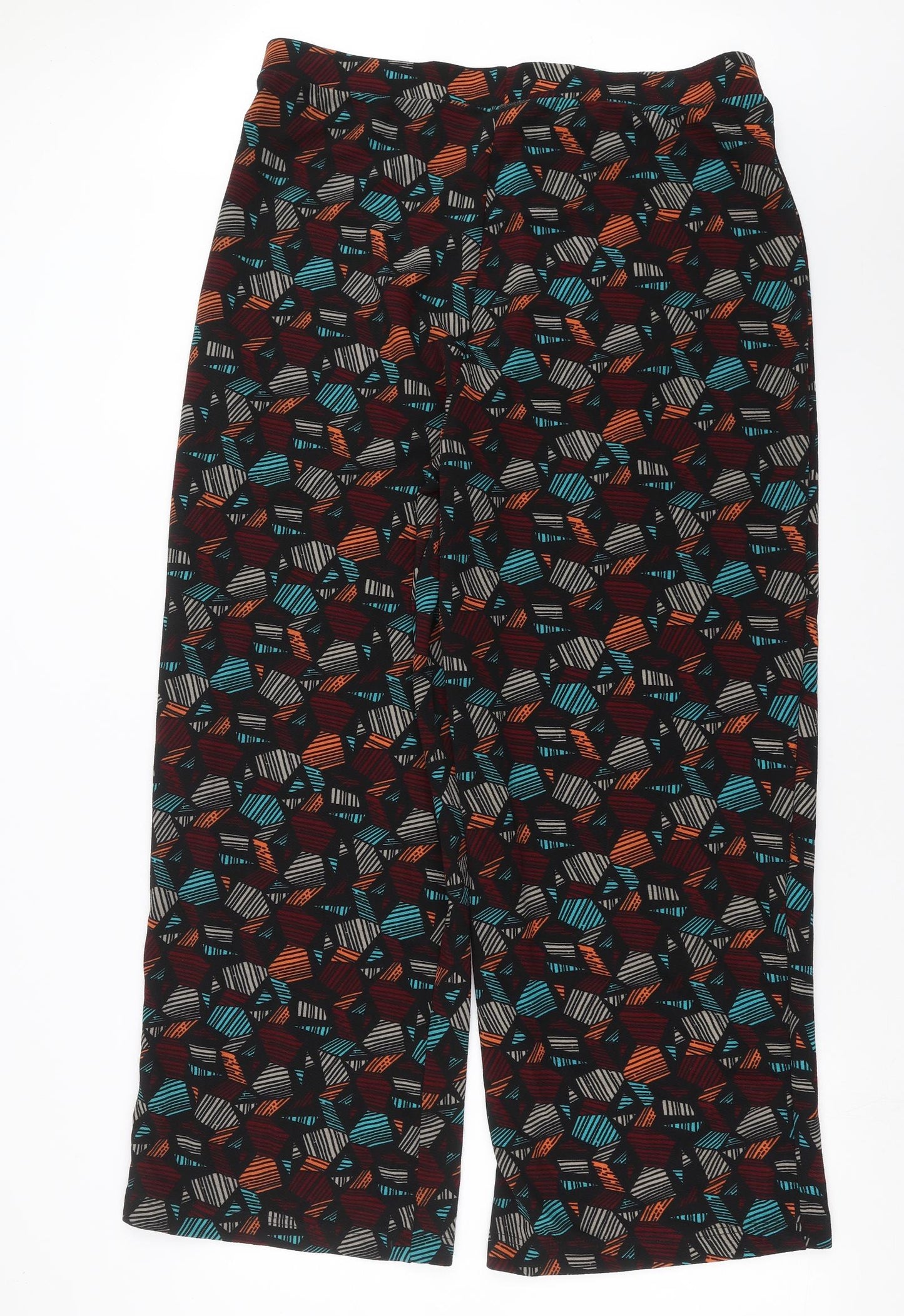 Pep&Co Womens Black Geometric  Trousers  Size 22 L30 in