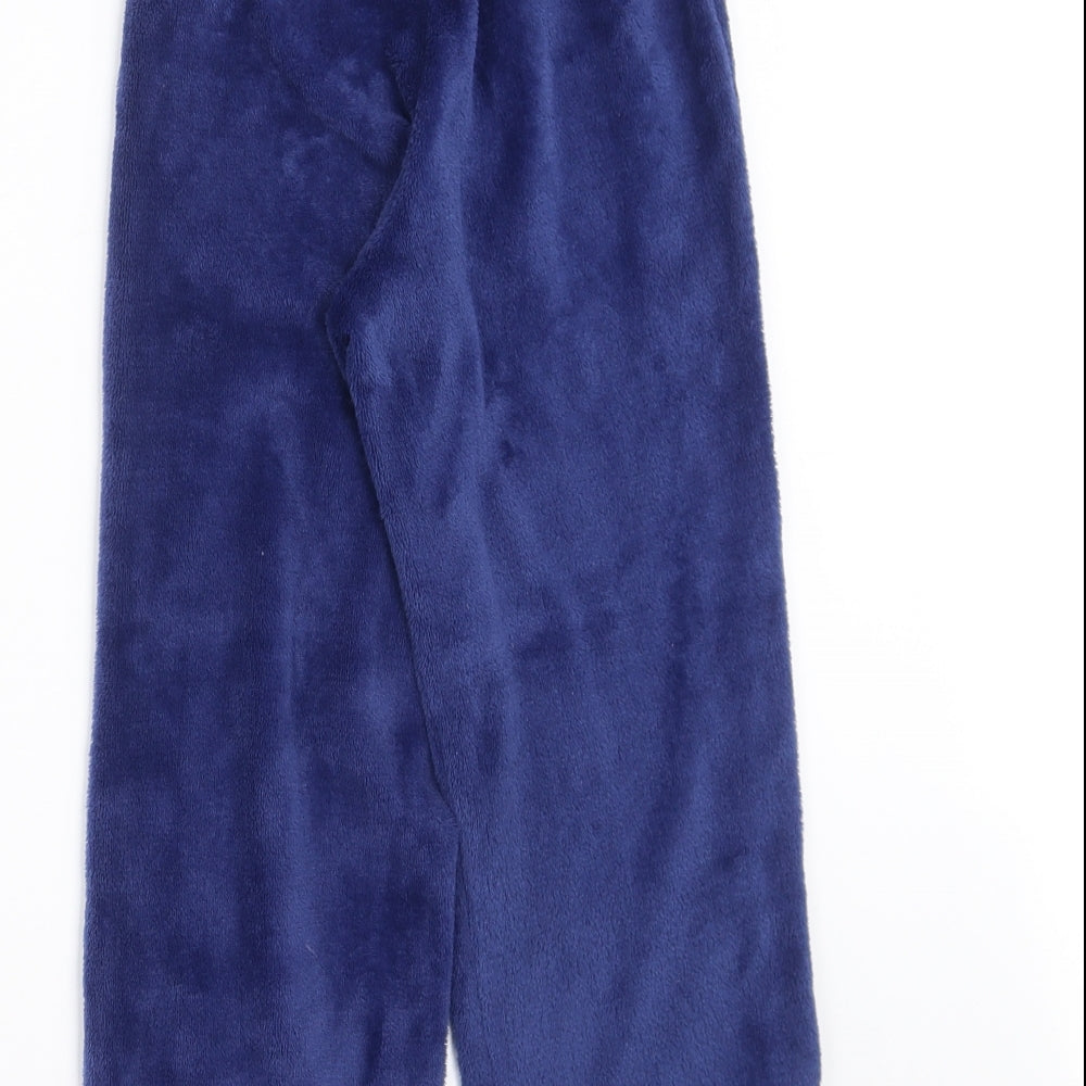 Nautica Girls Blue Solid Fleece  Pyjama Pants Size 7 Years  - dream