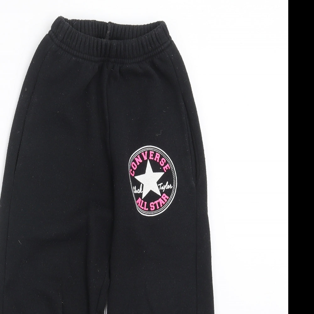 Converse Girls Black   Jogger Trousers Size 5-6 Years
