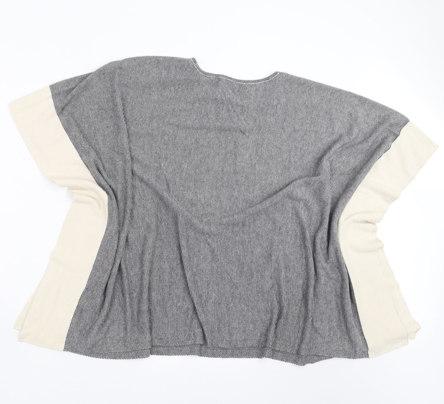 Creation Womens Gold Geometric Knit Cape Jumper Size M