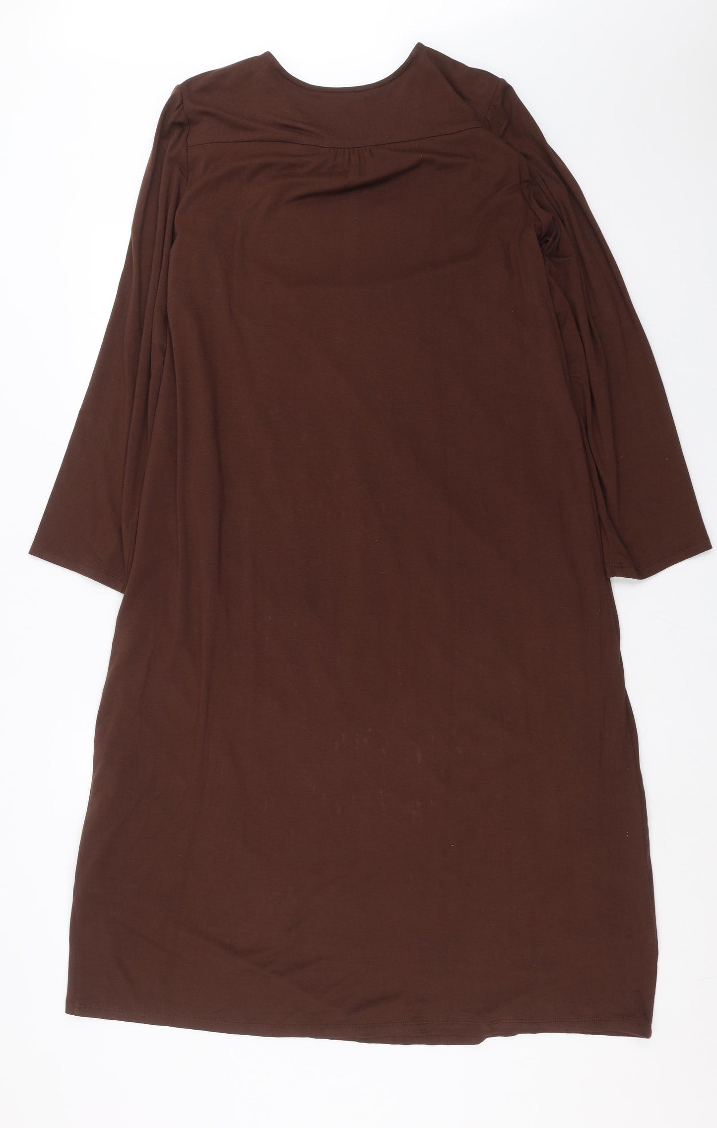 Lily Ella Womens Brown   T-Shirt Dress  Size 14  - Embroidered detail
