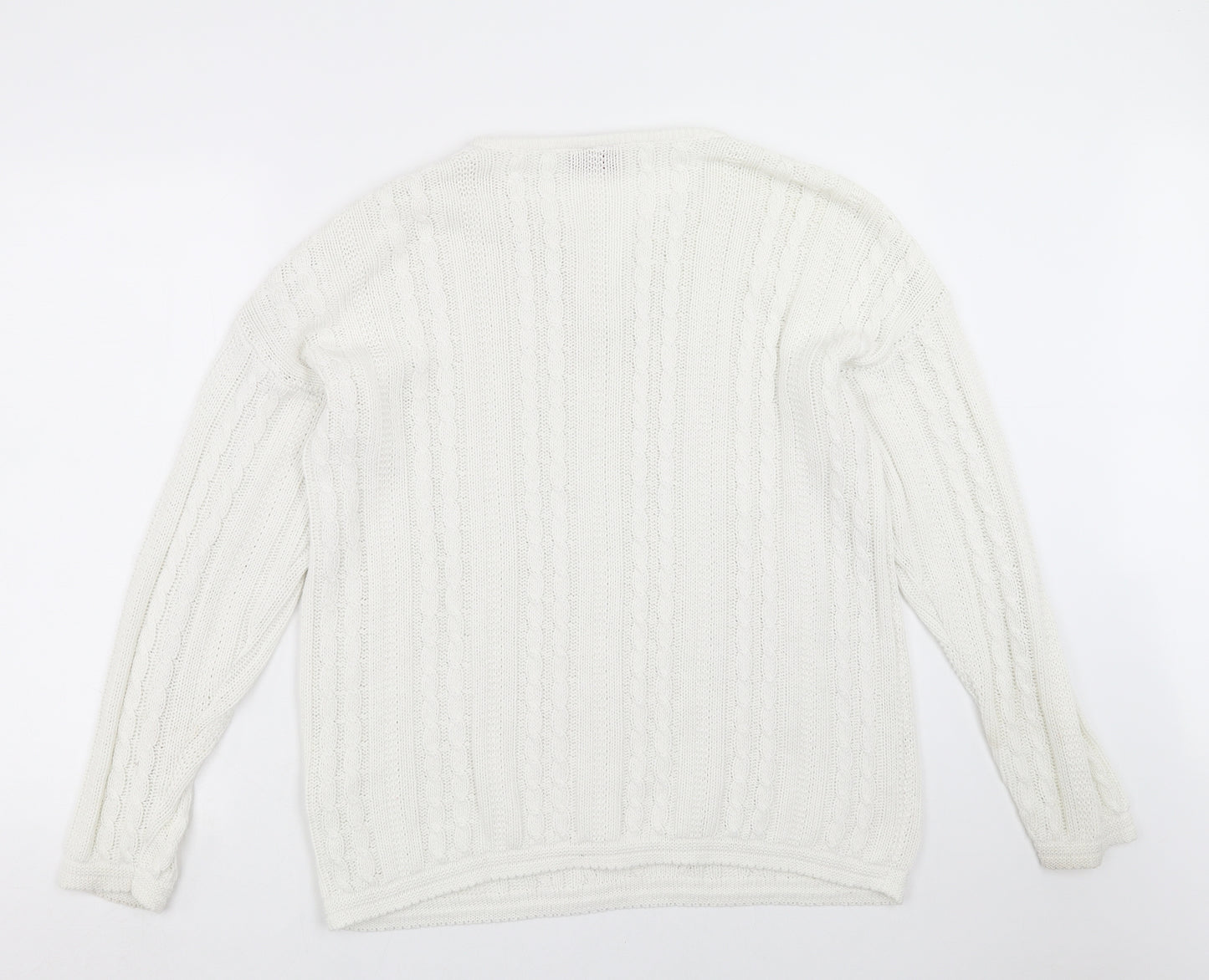 Richards Womens White  Knit Pullover Jumper Size M