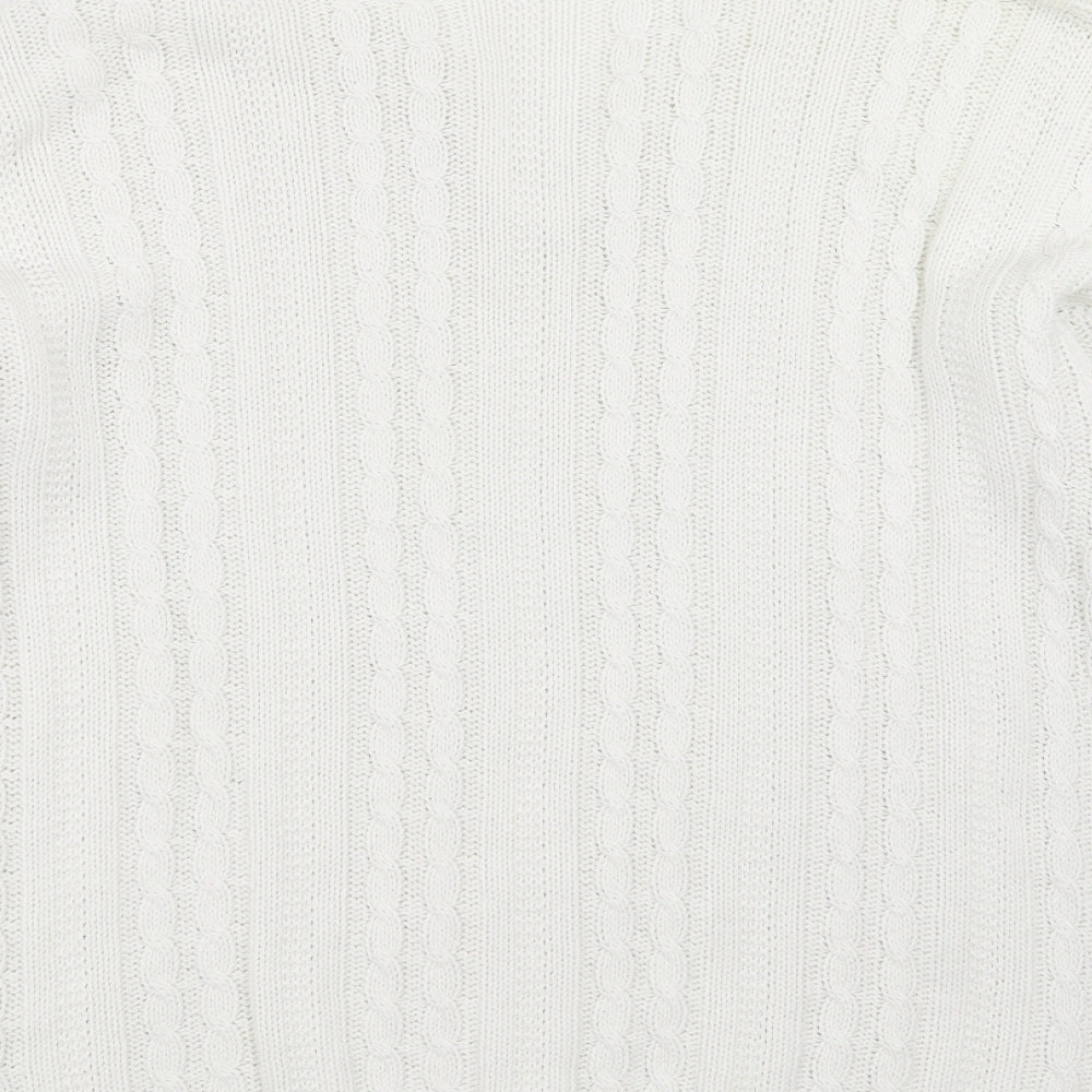 Richards Womens White  Knit Pullover Jumper Size M
