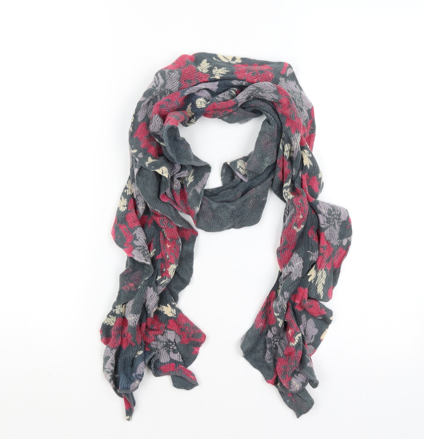 Preworn Womens Grey Floral   Scarf