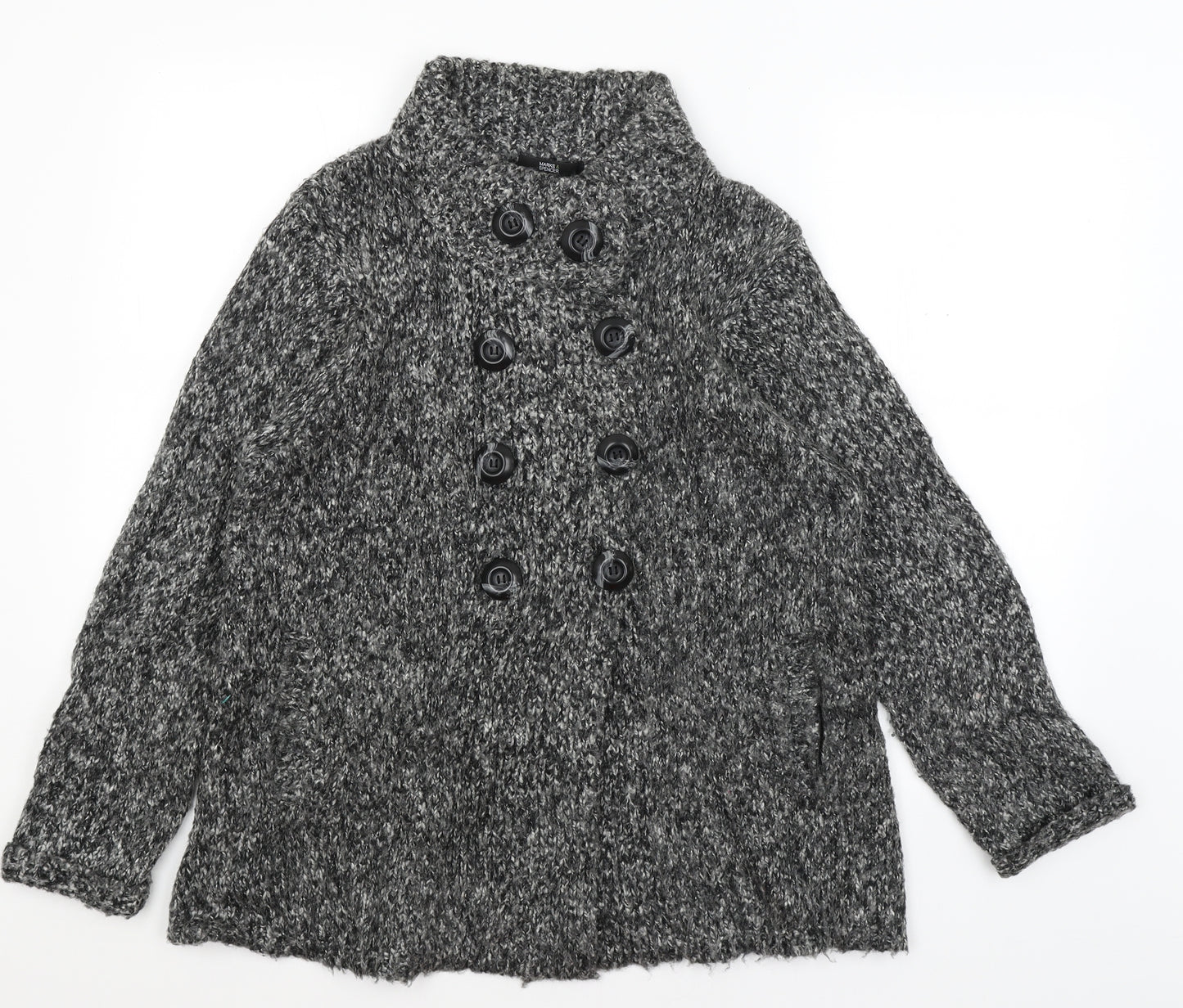 M&S Womens Grey   Cardigan Jumper Size 16