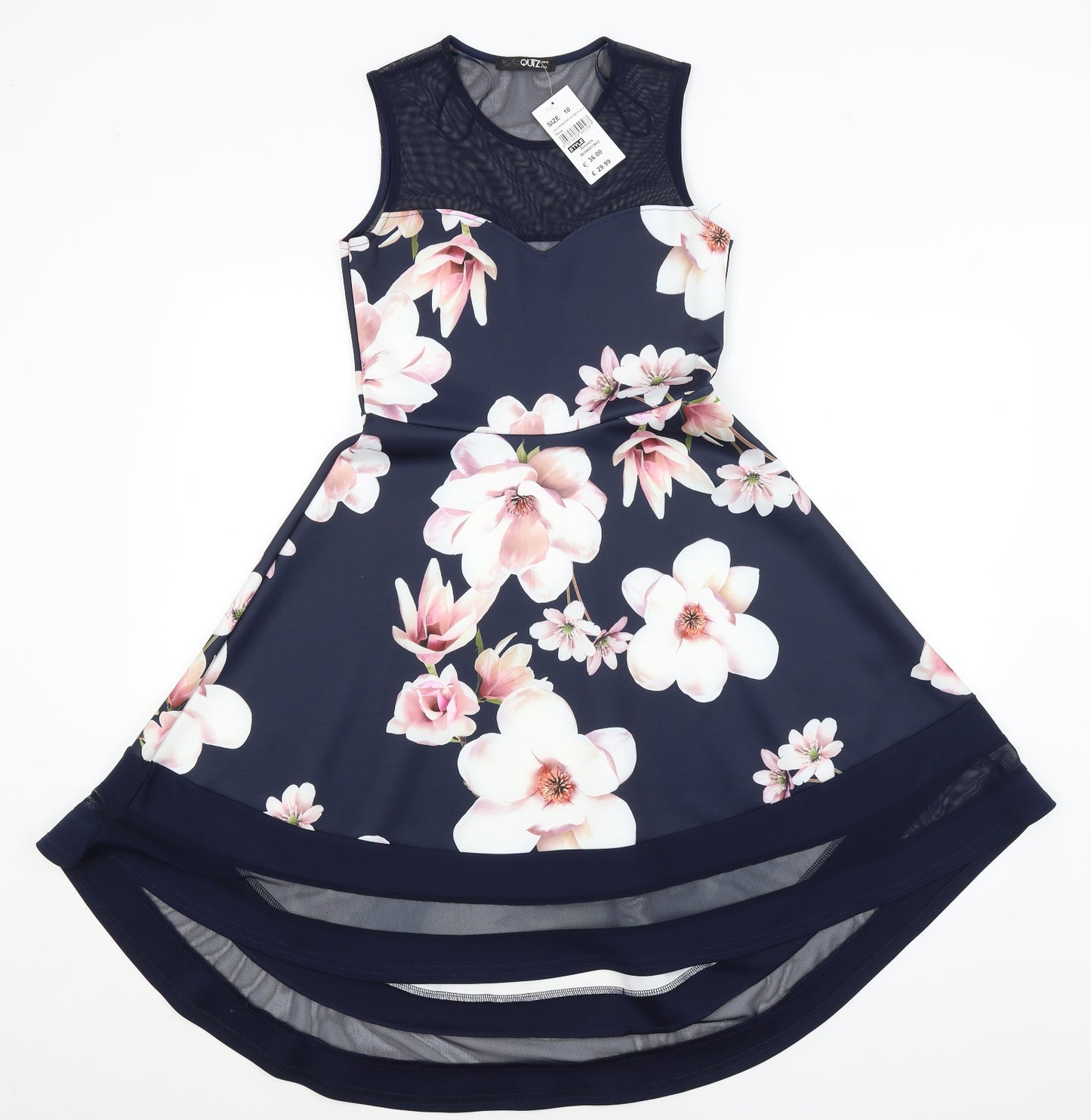 Quiz Womens Blue Floral  Fit & Flare  Size 10