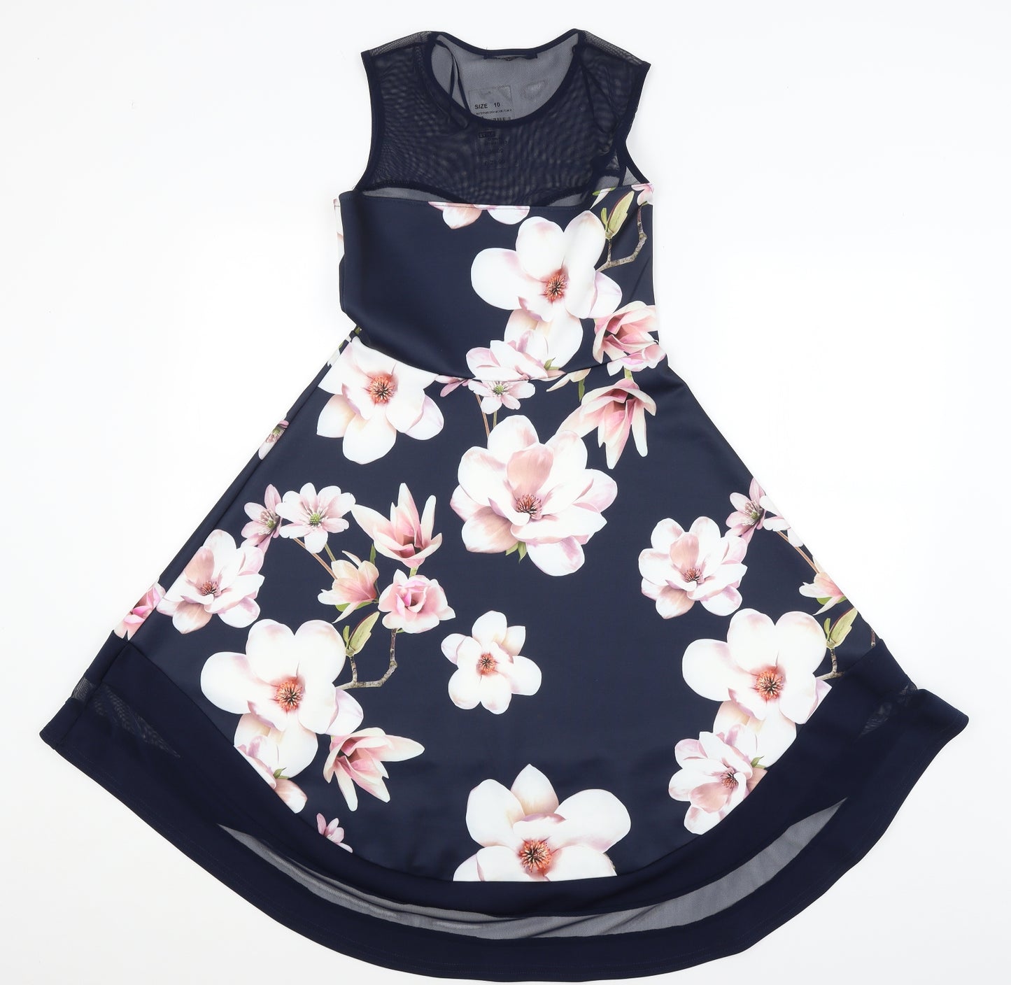 Quiz Womens Blue Floral  Fit & Flare  Size 10