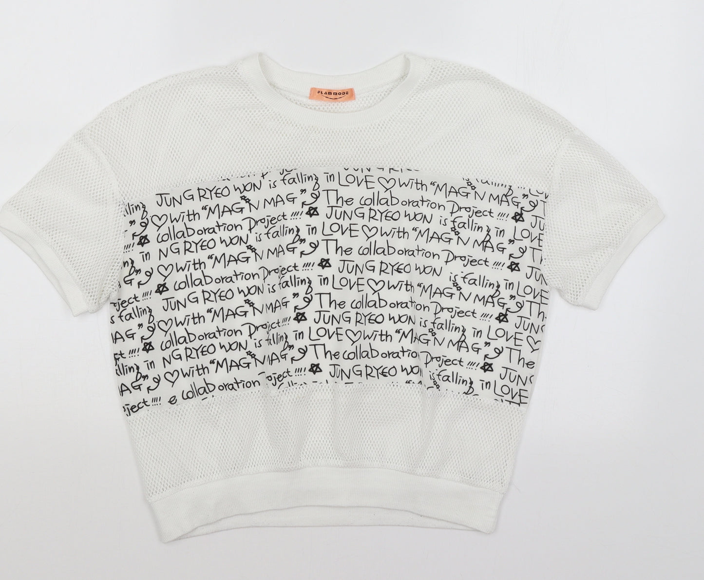 Flammode Womens White   Basic T-Shirt Size M