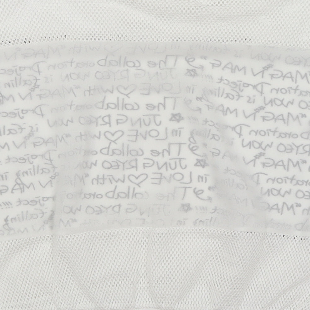 Flammode Womens White   Basic T-Shirt Size M